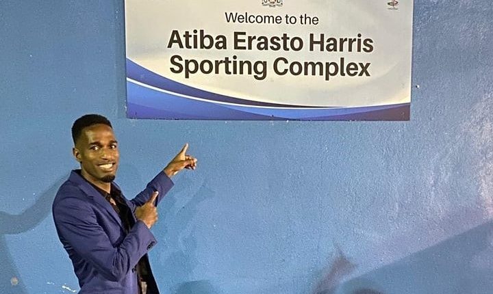 Atiba Harris celebrates the renaming of the facility