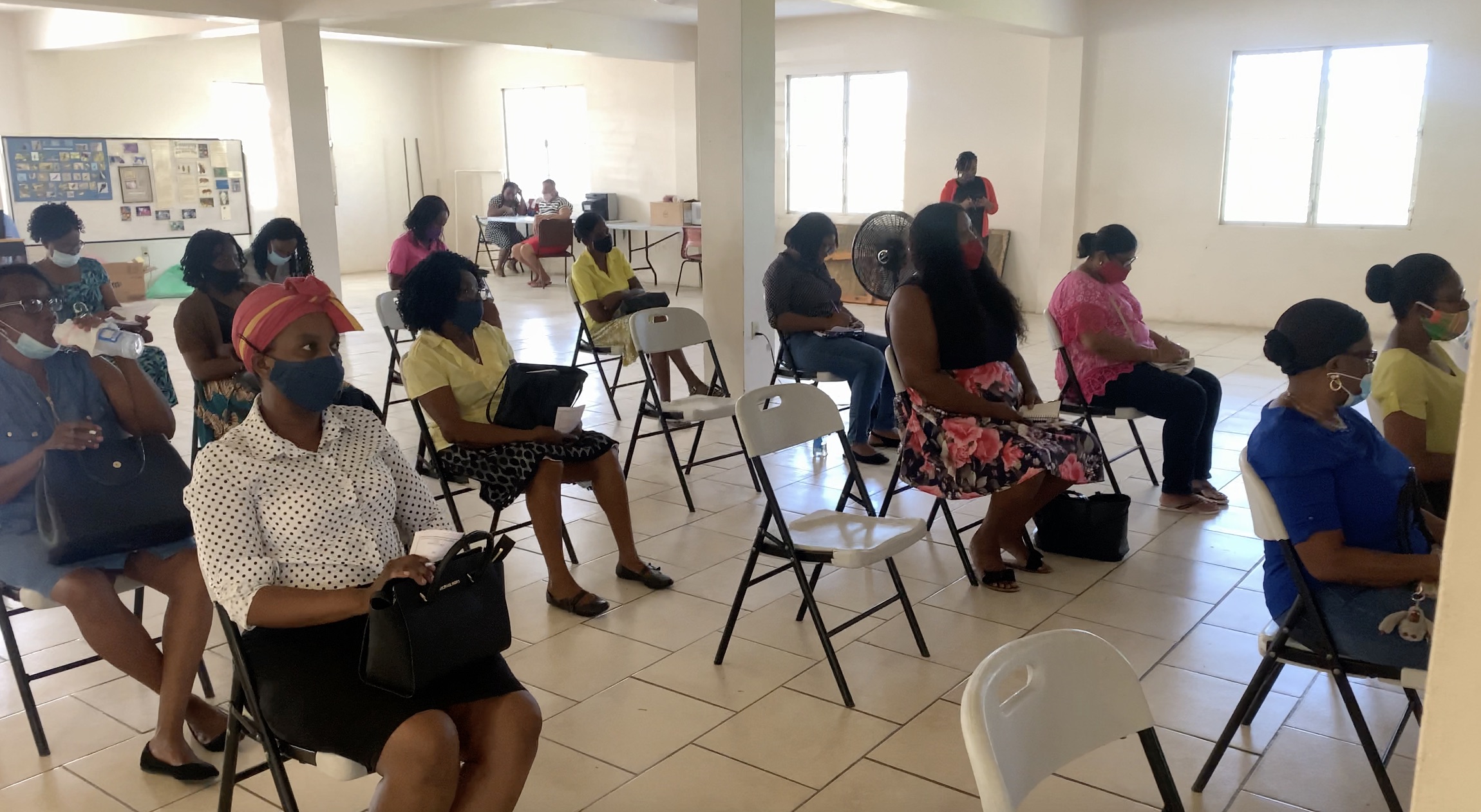 Early Childhood Development supervisors attend a COVID-19 Compliance sensitization training, facilitated by the Department of Education in the Nevis Island Administration, on July 16, 2020