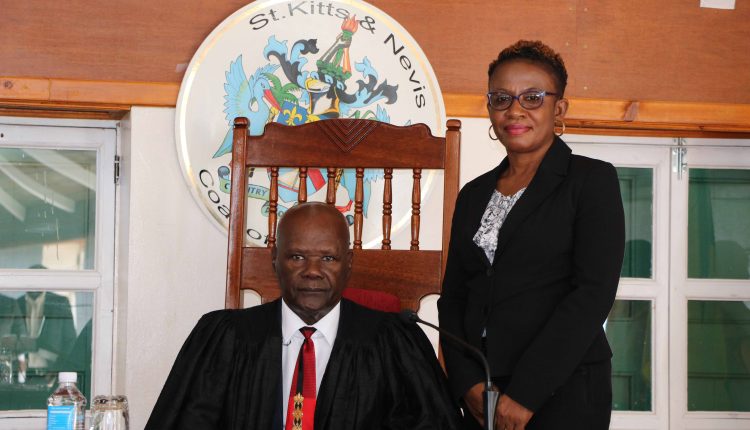Hon. Farrel Smithen, President of the Nevis Island Assembly; and Ms. Myra Williams, Clerk of the Nevis Island Assembly in Chambers at Hamilton House