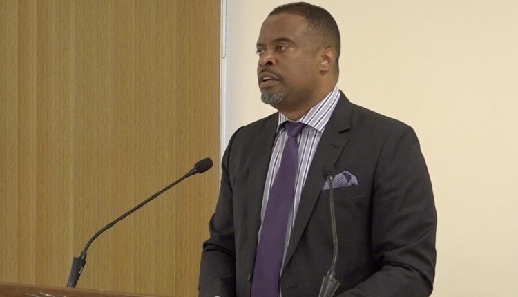 Hon. Mark Brantley, Premier of Nevis at his monthly press conference on July 30, 2020, in Cabinet Room at Pinney’s Estate – Copy