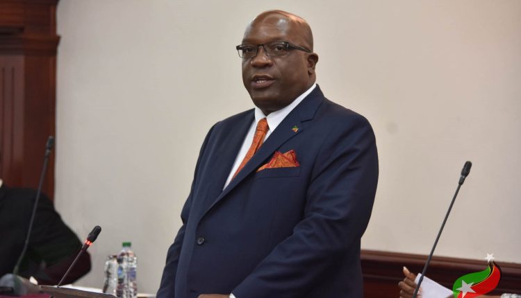 Prime Minister Dr. the Hon. Timothy Harris during his presentation in the National Assembly