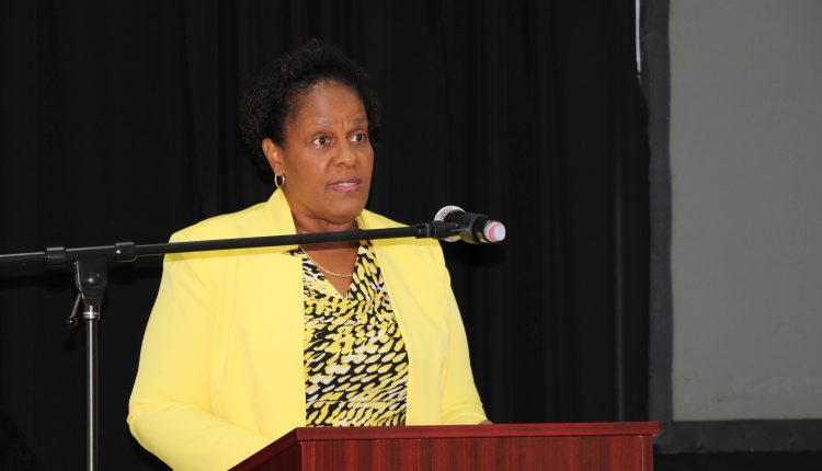 Dr. Judy Nisbett, Medical Officer in the Ministry of Health and Chair of the Nevis COVID-19 Task Force, delivering remarks on behalf of Junior Minister of Health Hon. Hazel Brandy-Williams at the launch of the joint health/tourism campaign “Today4Tomorrow” at the St. Paul’s Anglican Church Hall on October 13, 2020