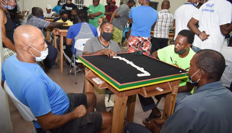 We are latecomers but not for the game: Zeyn Pencheon of Latecomers Domino Club in action as his team beat Newcomers II Domino Club 26-18.