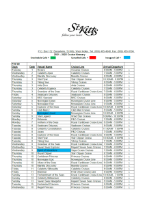 Cruise Schedule for February 2022 โ ZIZ Broadcasting Corporation Cruise Schedule for February 2022 โ ZIZ Broadcasting Corporation
