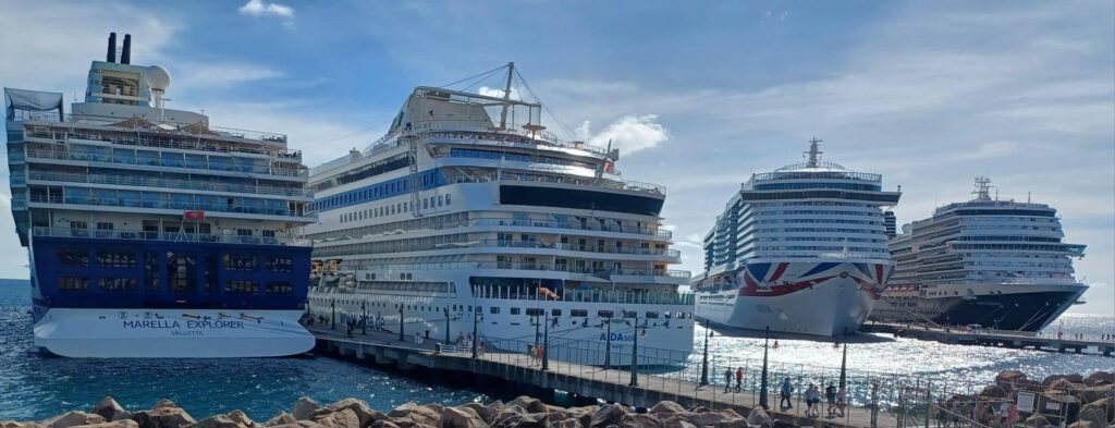 Four Cruise Ships With 12,000 Passengers